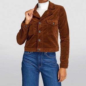 NWT L'AGENCE Velvet Eisenhower Cropped Jacket Brown Small